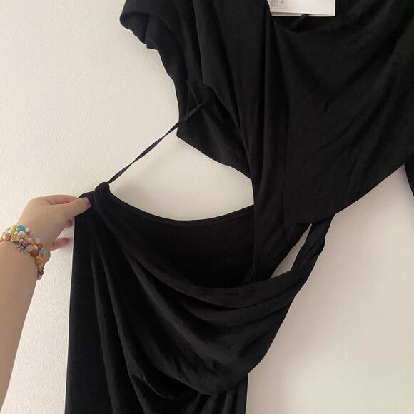 CHRISTOPHER ESBER coiled twisted torso black long sleeve dress - Picture 5 of 9